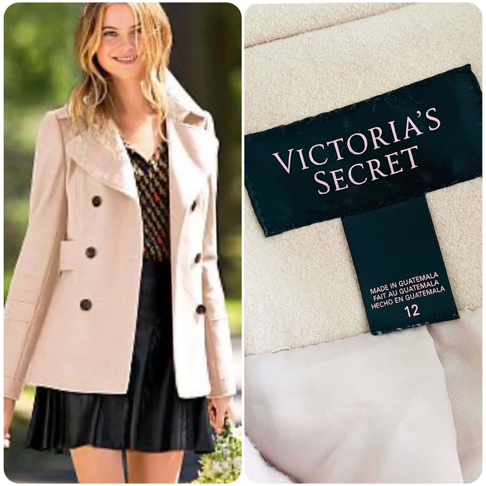 Victoria's Secret Cream Double-Breasted Pea Coat